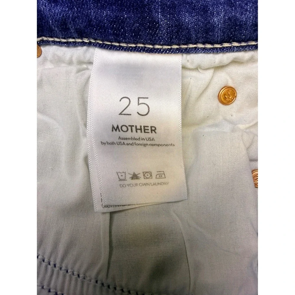 Mother The Mid Rise Dazzler Ankle Jeans We The Animals Blue Slim Straight Leg 25 - Picture 10 of 13